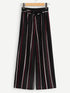Striped Bow Tie Wide Leg Pants